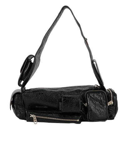 Superbusy Camera Bag, £595, Handbags, Black, Leather, Front view